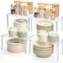 Bobomoment Acrylic Cabinet Organizer, Set of 4 Spice Rack Organizer for Cabinet, Desk Countertop Shelf Organizer, Pantry Kitchen Storage and Organization, Stackable Shelves House Essentials for Gift