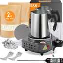 BBAXI Candle Making Kit with Electronic Hot Plate,Candle Wax Melter for Melting,Including Pouring Pot, Hot Plate,2lb Soy Wax,Stain Spoon,Cotton Wicks,Center Devices,Wick,Thermometer.