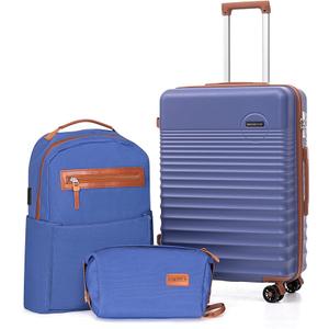 Carry On Luggage 22x14x9 Airline Approved, 20-inch Hard Shell Suitcases with Wheels, ABS Lightweight Carry on Suitcase with TSA Lock (Backpack Type, Slate Blue)