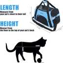 YLONG Airline Approved Pet Carrier,Soft-Sided Pet Travel Carrier for Cats Dogs Puppy Comfort Portable Foldable Pet Bag (17.5"L x 7.5"W x 11.0"H, Blue)