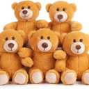 BenBen Teddy Bear Stuffed Animal, 3 Pack 8 inch Small Teddy Bear Bulk, Baby Bear Plush Toy for Baby Shower Decoration, Gifts for Girlfriend, Birthday (Dark Brown)