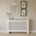 Boruco Wooden Radiator Cover Cabinet with Geometric Flower Grill for Home