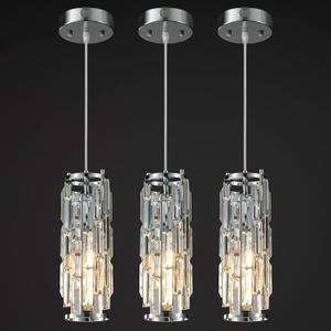 LMQNINE Pendant Lights Modern Chrome Pendant Light Mini Crystal Chandelier Pendant Lighting for Kitchen Island Dinning Room Bedroom Kitchen Sink Lighting (Chrome 3-Pack)