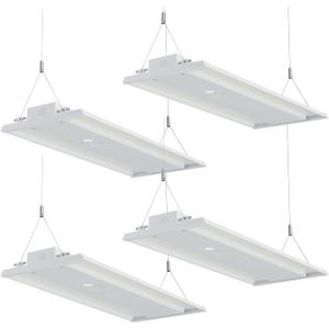 LED Linear High Bay Light, 210W High Bay Shop Lights Fixture, Compatible with Industrial 120-277V, 31500LM Linear High Bay Light for Shop Garage Warehouse, UL Complied, 4 Pack, White