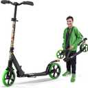 Campior Kick Scooter for Ages 6+, for Kids, Teens, and Adults, Max Load 240 LBS, Foldable, 8-inch Big Wheels for Kids and Adults, with Kickstand, 3 Adjustable Levels, Child Safety Approved, Tree