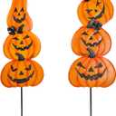 Ridota 2 Pack Halloween Yard Decoration Stakes, Trick or Treat Happy Halloween Yard Signs for Halloween Outdoor Decor
