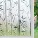 Niviy Window Privacy Film Non-Adhesive Bamboo Window Film Glass Window Coverings for Bedroom Bathroom Home Kitchen Office 17.7in by 78.7in