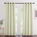 NICETOWN Room Darkening Beige Curtains 84 inches Long, Grommet Room Darkening Thermal Insulated Sound Dampening Window Treatments for Bedroom/Home Office, 2 Panels, W46 x L84