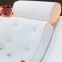 AEROiVi Luxury Bath Pillows for TubBath Pillow Bathtub Pillows for Head and Neck Support Bath Cushion Made from Soft Spacer Mesh Material with Suction Cups (White)