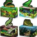 Nezyo 24 Pcs Reptile Party Favor Reptile Party Bags Snake Birthday Decorations Lizard Frog Crocodile Boxes for Jungle Baby Shower Birthday, 4. 8 x 2. 4 x 6. 3 Inch