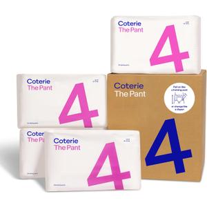 Coterie The Pant, Size 4, Refastenable Training Pants for Sensitive Skin, Hypoallergenic, Super Absorbent Overnight Leak Protection, 2T/3T (20-32 lbs) 136 Count
