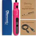 Diamondg Cordless Micro Dog Nail Grinder with Quiet Sound & LED Tip for Large & Small Dogs, 4hrs. Runtime - Electric Dog Nail Trimmer, Heavy Duty Rotary Tool Alternative to Toenail Clippers & Filers