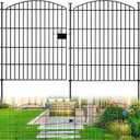 10 Panels Garden Fence Dog Fence Outdoor for Yard, 32in H x 23.6ft L Rustproof Metal Fencing with Ground Stakes | No Dig Animal Proof Containment for Pets/Rabbits | Durable Patio Security Panels