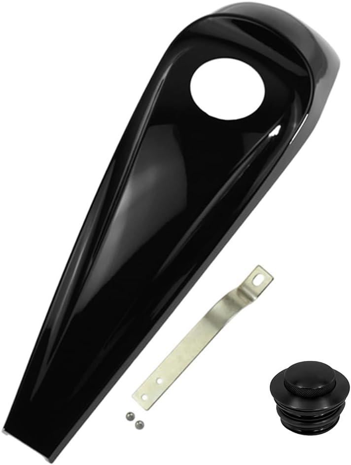 CNC Smooth Dash Fuel Console and Gas Tank Cap Cover Compatible with Harley Touring Electra Glide Road Glides 08-23 Gloss Black
