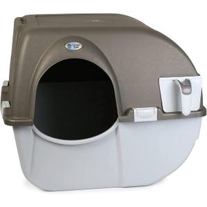 Omega Paw Self Cleaning Litter Box, Omega Paw Roll 'N Clean Litter Box, Regular Size for Kittens and Cats 10 lbs and Under, Brown Color, Model NRA15 V5.0