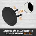 Chimney Flue Stopper Cover Stove Pipe Cap 6719900 Fits 4" - 8" Furnace Tube Flue Wall Opening, Fireplace Flue Hole Cover, Wall Decor Covers BM0026 BM0353, Black, 1 Pack