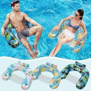 ANNIL【1 Pack】 Adult Inflatable Pool Floats Chair, Water Leisure Inflatable Floating Chair,Drink Holder, Ergonomic Headrest,Pool Floaties for Adults Swimming Pool Party, Summer Water Fun