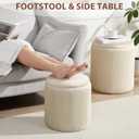 Round Ottoman with Storage Set of 2, Storage Vanity Stool, 15.4"D x 15.4"W x 17.7"H