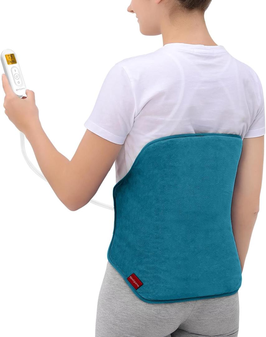 Heating Pad for Back, Comfytemp Birthday Gifts for Women Men Dad Mom, Large Electric Lower Back Heating Pad, FSA Eligible HSA Heat Pad for Period, Lumbar, Abdomen, XL Heated Belt, Auto-Off, Blue (15" x 24")
