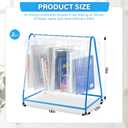 2 Pcs Hanging Book Rack Read Along Totes Metal Rack 12 x 18 x 18 Inch with Non Slip Rubber Floor Mat for Classroom Organization Teacher Supplies