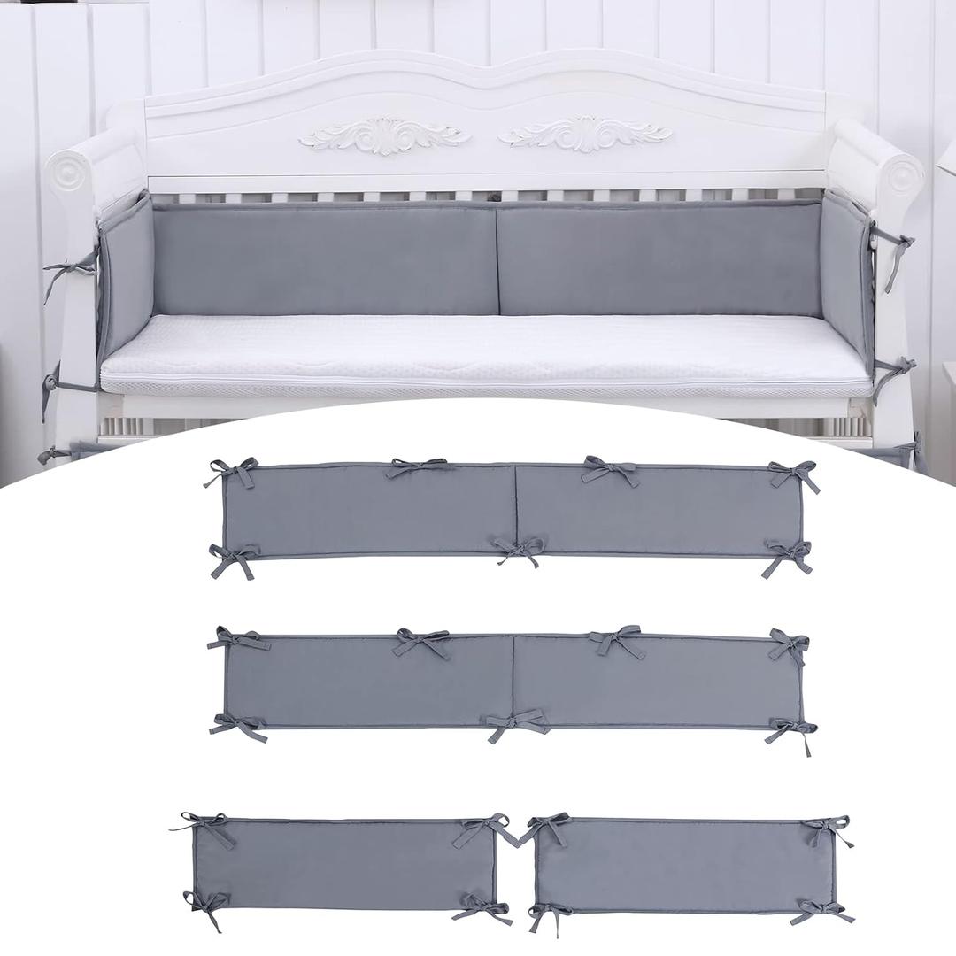 Breathable Cushioned Pads, 4 Pcs Bedding Set for Cornor Side (X09-GRAY)