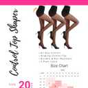 20D Sheer Control Top Pantyhose 3 Pack, High-Stretch, Shaping, Rip-Resistant, Lightweight, Black Tights for Women (Black, L)