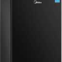 Midea MERM26B0ABB Mini Fridge, 2.7 Cu.ft Energy Star Certified Mini Refrigerator, Adjustable Thermostat, Reversible Door, Low Noise for Dorm, Office, Bedroom, Black