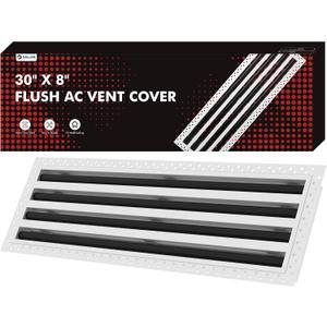 Flush Wall Vent, 8x30 White Modern AC Vent Cover MUD-in 6 Slot Linear Slot Diffuser Return Air Vent Cover Decorative Air Vent Register Grille for Ceiling, Walls & Floors