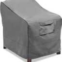 Vailge Patio Chair Covers, Lounge Deep Seat Cover, Heavy Duty and Waterproof Outdoor Lawn Patio Furniture Covers (Large, Grey)