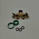 Hourleey Brass 4 Way Heavy Duty Garden Hose Splitter, Water Hose Splitter for 3/4" Hose Connector, Hose Faucet Splitter Hose Spigot Adapter 4 Valves with 4 Rubber Washers & Tape