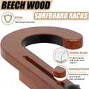 Surfboard Stand Racks, Sturdy Surfboard Racks Standing with Floor-Standing Design,Stand Shortboard and Longboard Organizer, Beech Wood, 1PCS