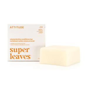 ATTITUDE Volume & Shine Conditioner Bar, Natural Origin, for Thin and Flat Hair, Argan Oil & Cocoa Butter, Clean Ingredients, Vegan, Orange Blossom & Eucalyptus Scent, 3 Oz (3 Ounce (Pack of 1))