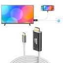 USB C to HDMI Cable Only Compatible with Nintendo Switch NS/OLED/Steam Deck/ROG Ally, Portable TV Connector Dock for Screen Mirroring, 4K@60Hz, 2m/6.6FT, Black
