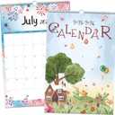 GuassLee Wall Calendar 2025 Vertical Planner Wall 2025-2026 19-Month Aesthetic Large Calendar Jun. 2025 to Dec. 2026 17"x11.5" Monthly Planner Wall with Thick Paper Watercolor Design for Home School (Green)