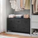 SONGMICS BELLAH Collection - Dresser for Bedroom, Chest of Drawers, Storage Organizer Unit, Closet, Entryway, Steel, 5 Drawers, Modern, Ebony Black ULGS322BE02S, 11.8"D x 38.9"W x 20.6"H