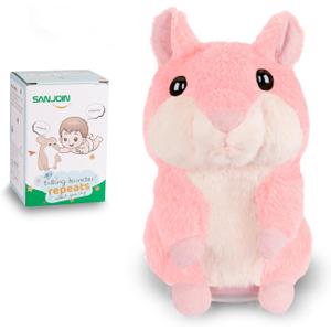 Kids Toddler Toys for Ages 2-4, Talking Hamster Repeats What You Say, Interactive Plush Repeating Toy for 2 3 4 5 6 8 Year Old Boy Girl Birthday Gift (Pink)