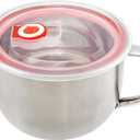 18/8 Stainless Steel Leak Proof Food Storage Container with Handle and Lid, Snack Bowl, Stainless Steel Bento Lunch Box, Soup Bowl, Noodle Pot, Ramen Cooker, Induction Cooker Directly