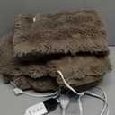 Anysay Heated Blanket Throw with 1/2/4/6/8 Hours AutoOff 10 Heat Level, 50'' * 60'' Cozy Faux Rabbit Fur Bubble Electric Blanket with Overheat Protection(Brown)