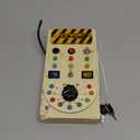 Joyreal Toddler Busy Board, Wooden Montessori Busy Board Sensory Board with LED Light Switch, Sensory Toys Baby Fidget Board Travel Toys for Toddler