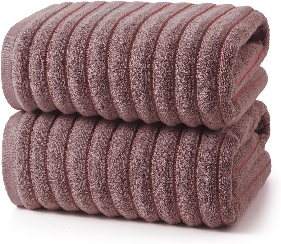 REDKISS Set of 2 Large Bath Towels 3163 inches, 100% Cotton, Ultra Soft and Absorbent, Quick-Dry Towels, Perfect for Bathroom,Plush Shower Towels-RED