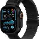 Milanese Loop Band Compatible with Apple Watch Bands Ultra 3/2/1 49mm 46mm 45mm 44mm for Men Women, Parachute-style Buckle Stainless Steel Metal Mesh Bracelet Strap for iWatch Series 11 10 9 SE 8 7 6 5 4 3 2 (Black)