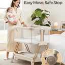Fodoss Baby Bassinets Bedside Sleeper - 3-in-1 Baby Bassinet with Wheels, Soft Mattress, Storage Tray, Full-Mesh Sides, 7-Height Adjustable Crib for Newborns