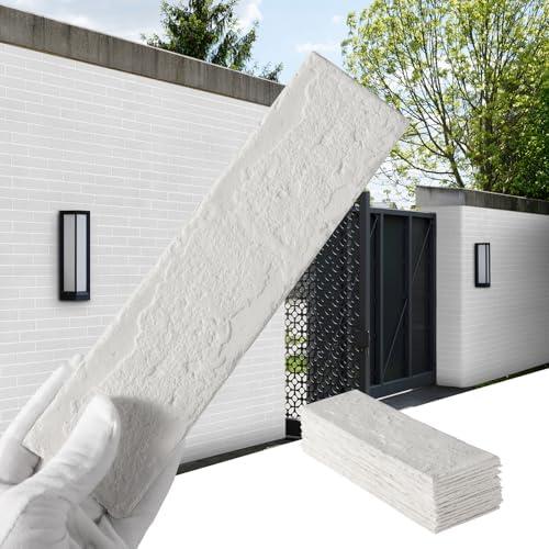 White Thin Brick Veneer Faux Brick Wall Panels – 15 PCS, 2.5 Sq.Ft for DIY Kitchen Backsplash, Bathroom Accent, Bedroom Wall Projects & Small Renovation
