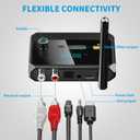 Bluetooth 5.3 Receiver for Home Stereo, RCA Bluetooth Adapter, Low Latency & HD Music Audio, Support Optical AUX 3.5mm, RCA Receiver Adapter for Speakers, Music Streaming Stereo System