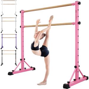 Adjustable Ballet Barre,Portable Dance bar,Fitness Equipment for Dance & Balance Excercise,Super Sturdy for Balance Workout,Weight Limit 250 LBS (4FT, Pink wood)
