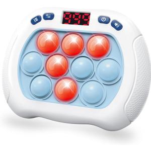 Pop Game Light Up Fidget Toy for Kids, 6 Modes LED Screen Quick Push Controller Electric Fidget Popper Game Quick Push Bubble Sensory Games Birthday Toys for Kids Lightblue