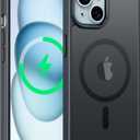 FNTCASE for iPhone 15 Case: for iPhone 14 & iPhone 13 Case | Magnetic Frosted Translucent Slim Shockproof Cell Phone Cover | Military Grade Protection Drop Proof Tough Protective Cases - Black