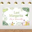 Margarita Bachelorette Party Decorations Backdrop, Last Margarita As a Senorita Backdrop Banner Background 5 x 3ft for Margs and Matrimony Bachelorette Bridal Shower Party Supplies