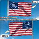 3 Ply 250 Year American Anniversary Flag, 250th Anniversary Flag Double Sided 3 X 5 Ft, 1776-2026 250 Years Birthday Patriotic Decor for Indoor Outdoor (Style 6, 3 x 5 feet)