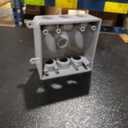 BELL PDB77550GY Two-Gang Weatherproof Box Seven 1/2 in. or 3/4 in. Threaded Outlets, 2 in, Gray